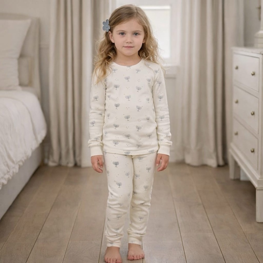 RYLEE + CRU 2pc Pajama Set 12-18m Hanukkah Softest Long Sleeve 100% Cotton